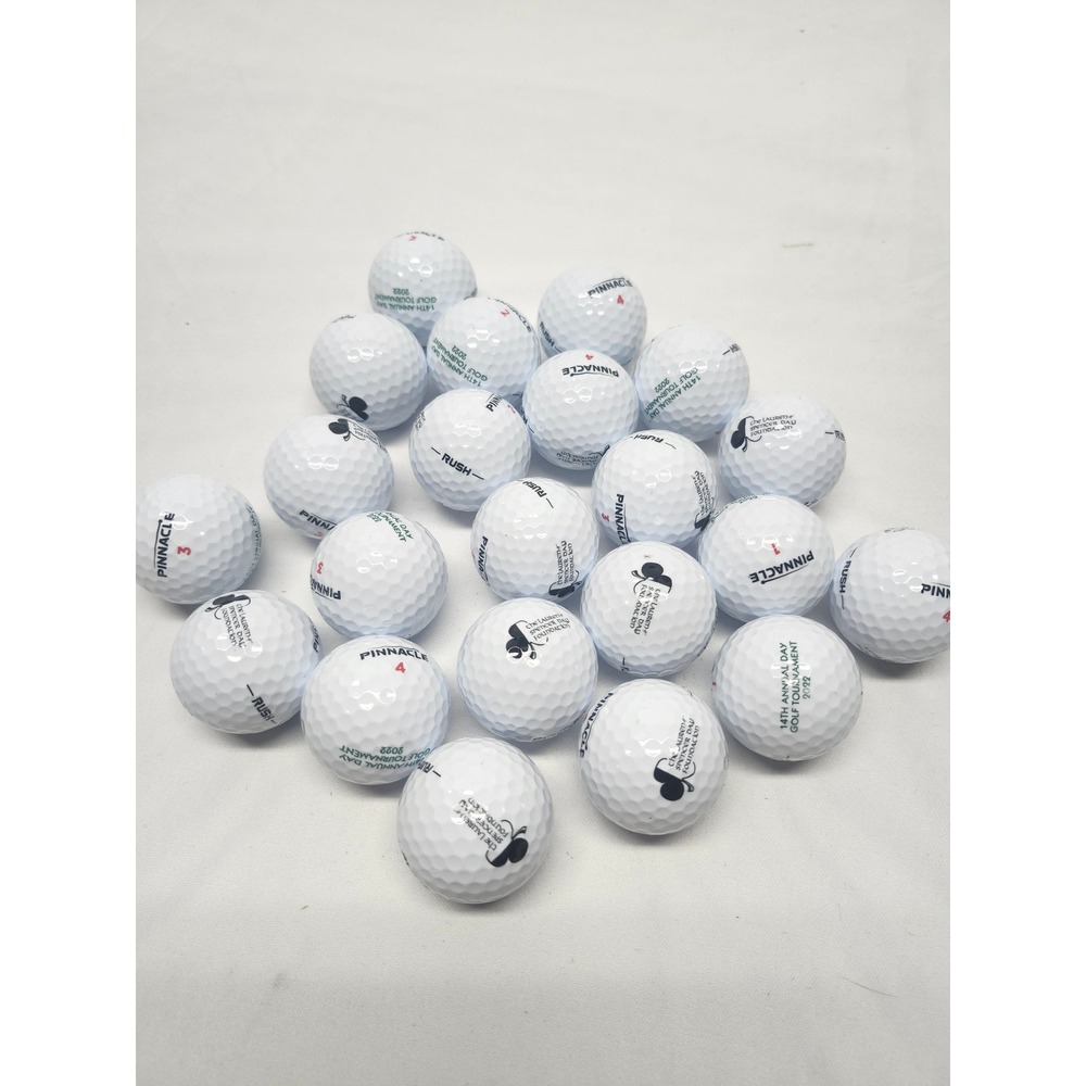 Pinnacle Rush Golf Balls White Logo Overrun 22 Count Bulk Lot 2022 Tournament
